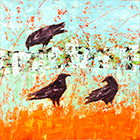 Three-Crows-on-an-Orange-Field-36x36
